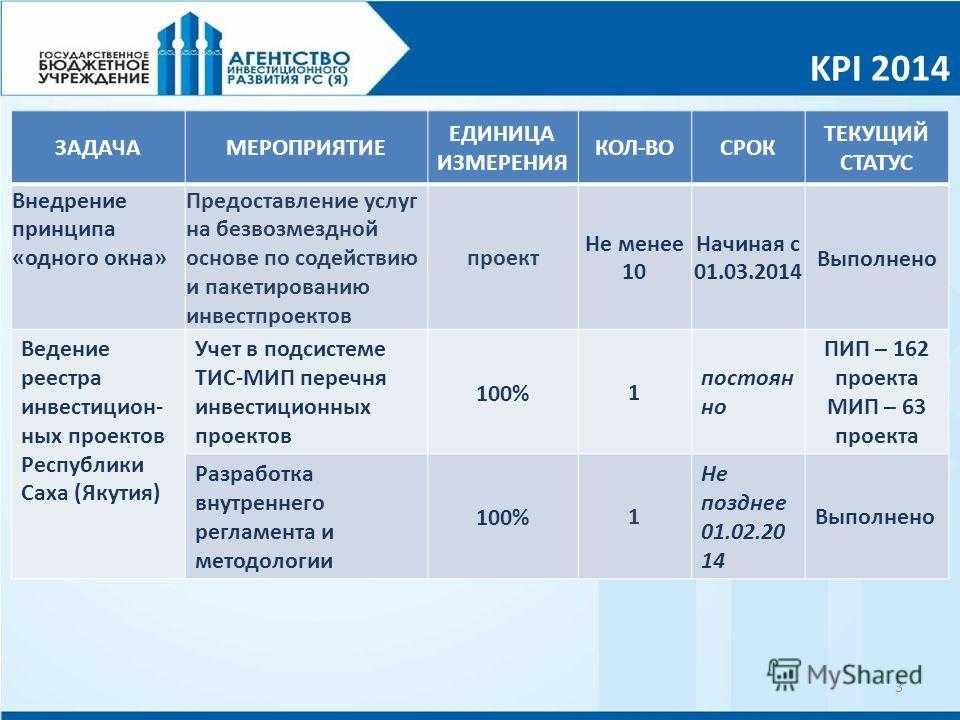 Kpi реализации проекта