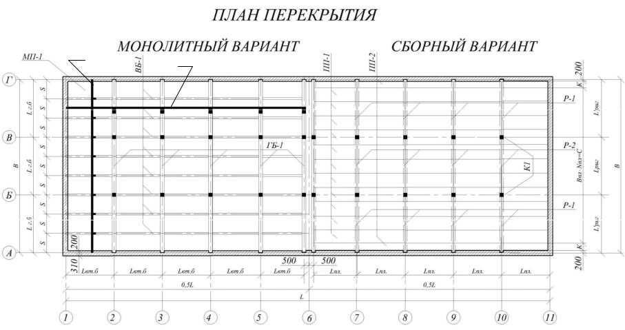 Плиты перекрытия на чертеже