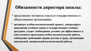 Должностная инструкция директора школы
