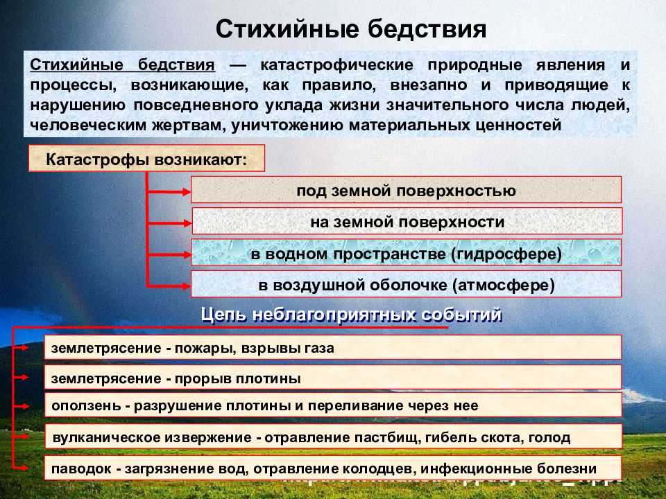 Проект природные катастрофы биология