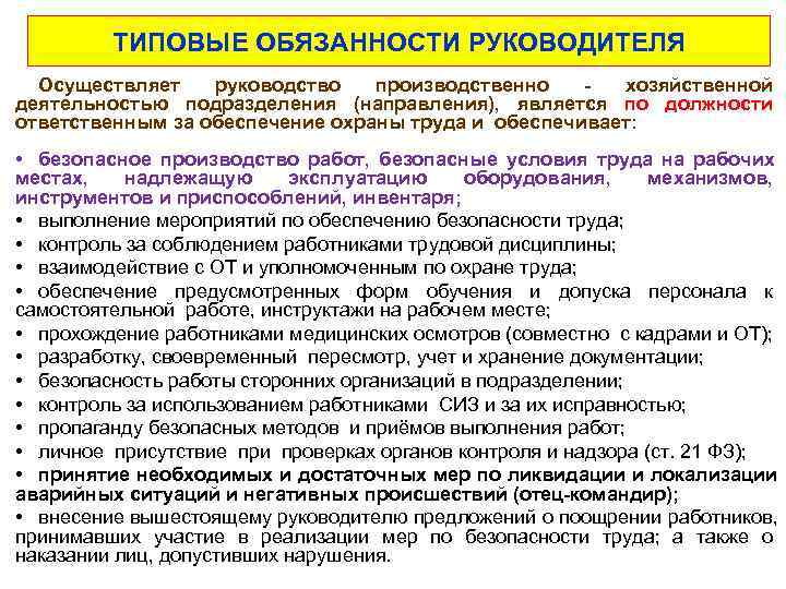 Должностные инструкции начальника производства образец