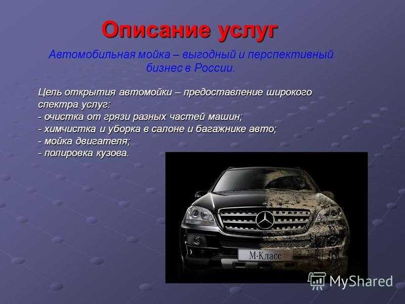 Бизнес проект автосалон