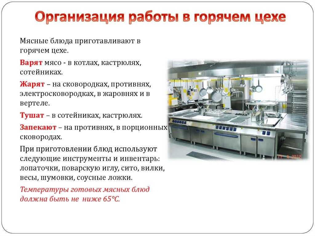 Работа поваром мясного цеха. Организация работы в горячем цехе. Организация работы повара в горячем цехе. Структура горячего цеха предприятия. Организация работы мясного цеха схема.