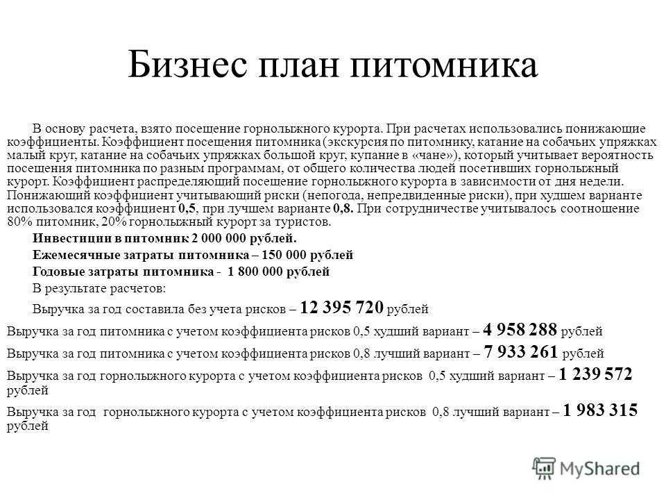 Бизнес план питомника растений pdf