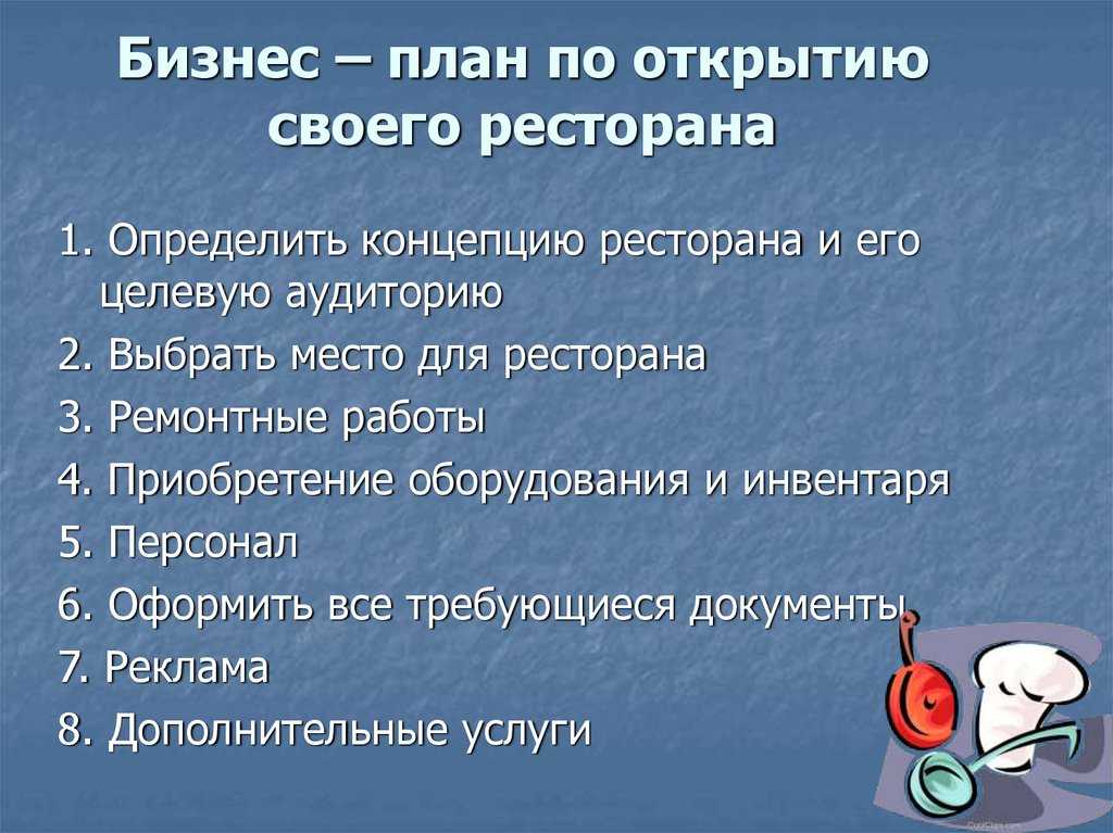 Бизнес план для кафе образец открытия с нуля