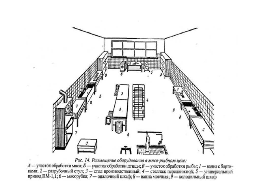 Мясной цех оборудование схема