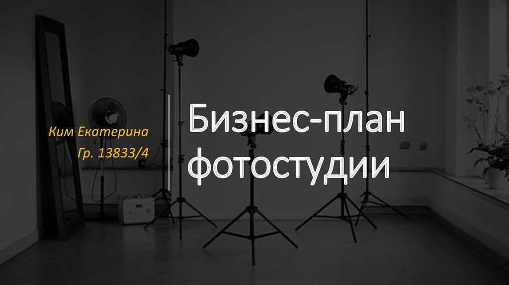 Пошаговый бизнес план фотостудии