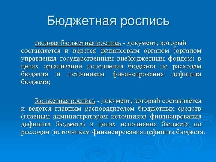 Утвержденной бюджетной росписью