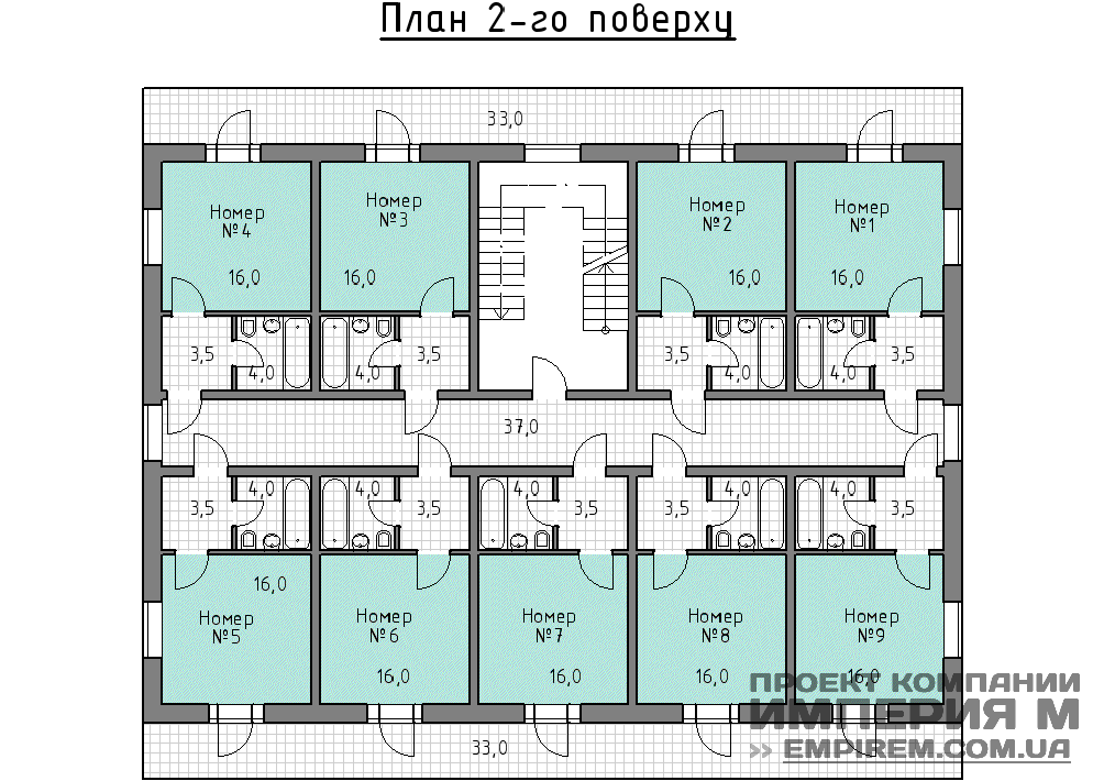Проект гостиницы на 15 номеров