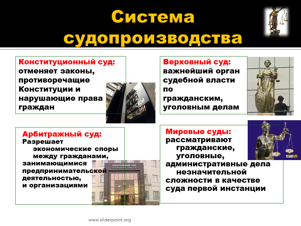 Конституционное и гражданское судопроизводство в рф 11 класс презентация