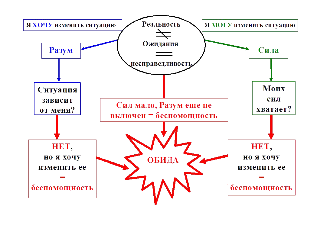 Есть изменение отношения к ним. Если не можешь изменить ситуацию измени. Структура обиды. Схема обиды. Измени свое отношение к ситуации.