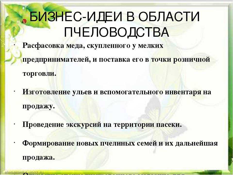 Пчеловодство как прибыльный бизнес - пошаговый план запуска – бизнес-идеи для женщин и девушек