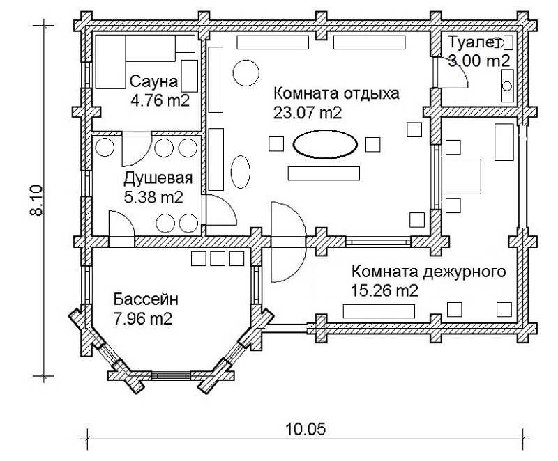 Банный комплекс чертеж