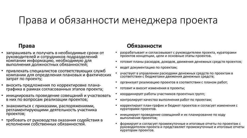 Образец должностной инструкции руководителя проекта в 2021 году