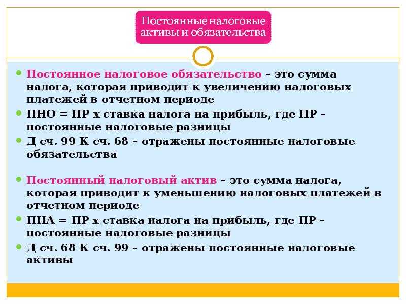 Постоянные налоговые обязательства на активы предприятия — что это, правила расчёта